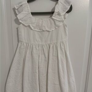 White Ruffled Sleeveless Dress